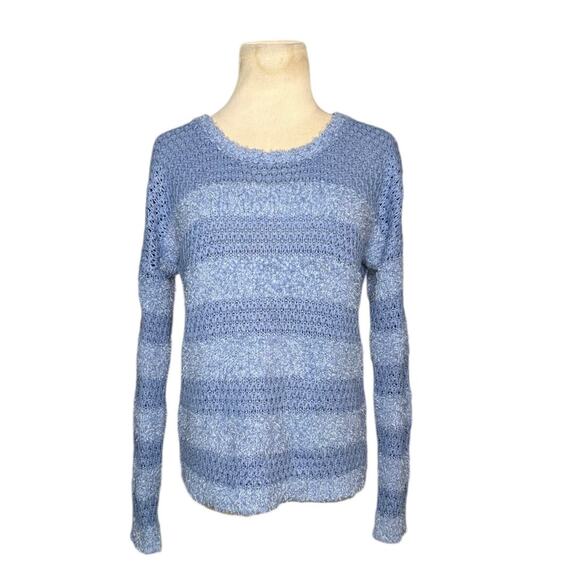 Almost Famous blue stripes long sleeves sweater size Small - Picture 1 of 9